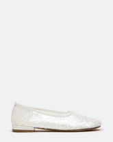 GARCELLE White Sequin Women's Ballet Flats | Steve Madden