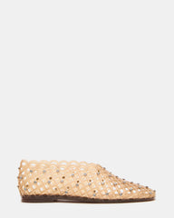 GROVE Tan Rhinestones Square-Toe Jelly Women's Mesh Ballet Flat | Steve Madden
