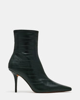 HELEENA Dark Green Eel Eel Pointed-Toe Stiletto Women's Ankle Boot | Steve Madden