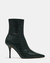 HELEENA Dark Green Eel Eel Pointed-Toe Stiletto Women's Ankle Boot | Steve Madden