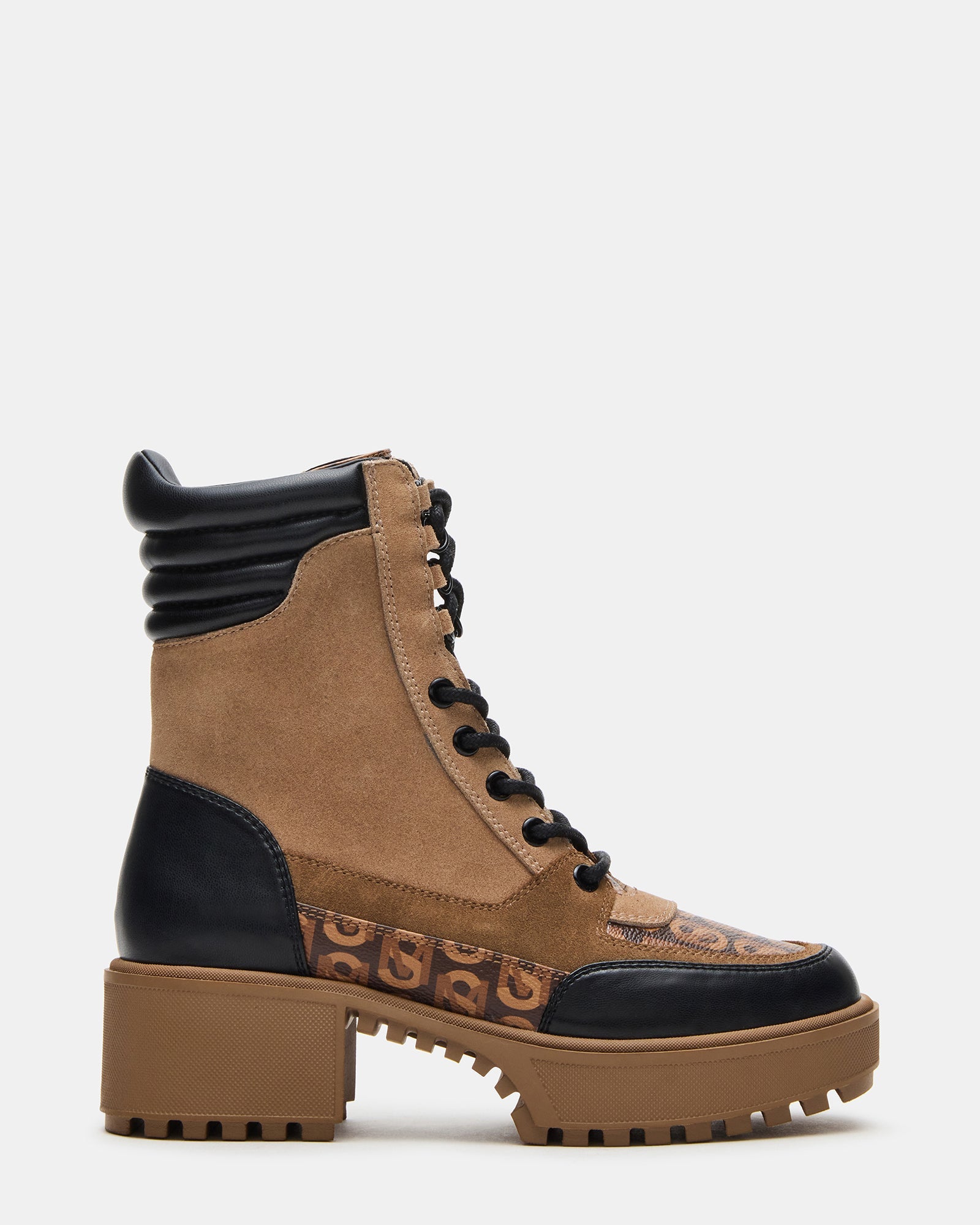 HIKER Tan Multi Platform Lug Lace-Up Women's Anke Boot | Steve Madden