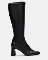 HOLLY Black Wide Calf Women's Knee-High Square-Toe Boot | Steve Madden