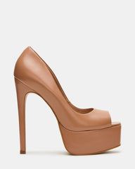 IVES Blush Box Leather Platform Square-Toe Stiletto Women's Heel | Steve Madden