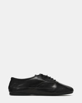 JAGO Black Leather Lace-Up Women's Flat | Steve Madden