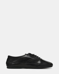 JAGO Black Leather Lace-Up Women's Flat | Steve Madden