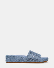 JEMMY Blue Slide Footbed Flatform Platform Women's Sandal | Steve Madden