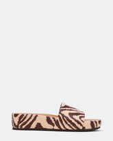 JEMMY Zebra Raffia Slide Footbed Flatform Platform Women's Sandal | Steve Madden