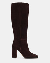JOETTE Brown Suede Knee-High Block Heel Women's Boot | Steve Madden