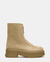 JONES Tan Suede Zipper Lug Women's Ankle Boot | Steve Madden