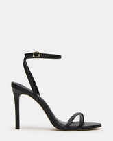 JYPSEY Black Leather Strappy Stiletto Women's Heel | Steve Madden