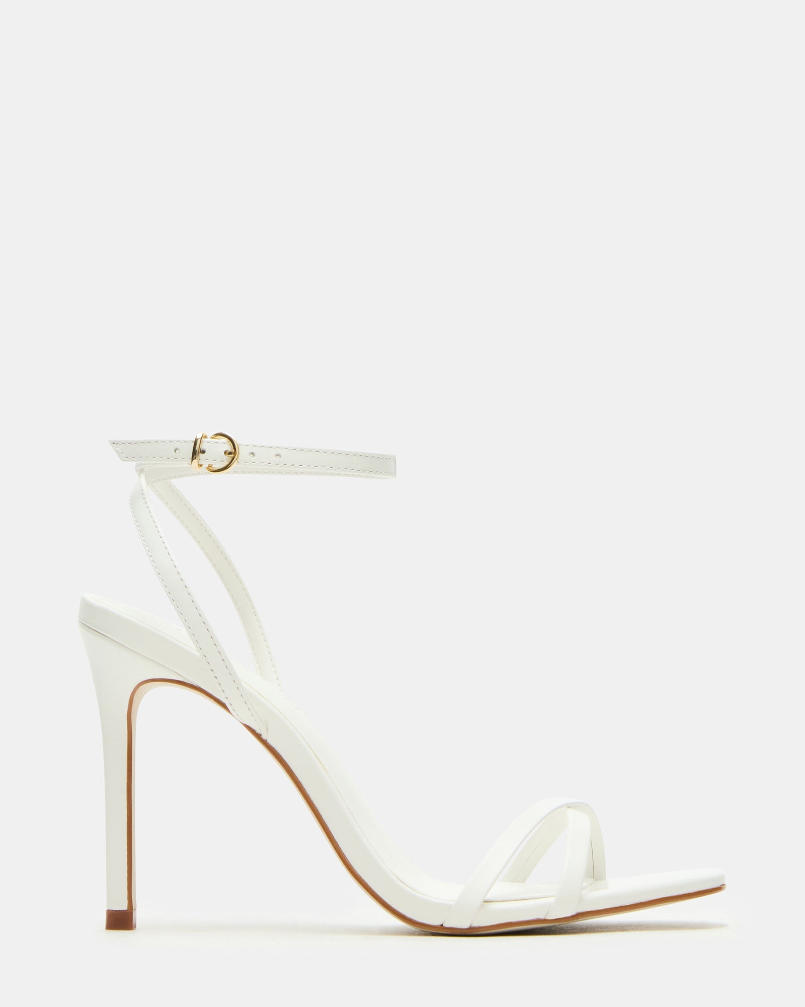 JYPSEY White Leather Strappy Stiletto Women's Heel | Steve Madden