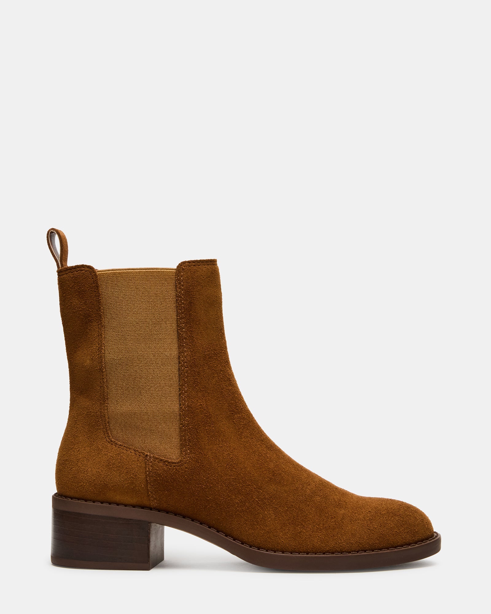 KAPLAN Camel Suede Chelsea Block Heel Women's Ankle Boot | Steve Madden