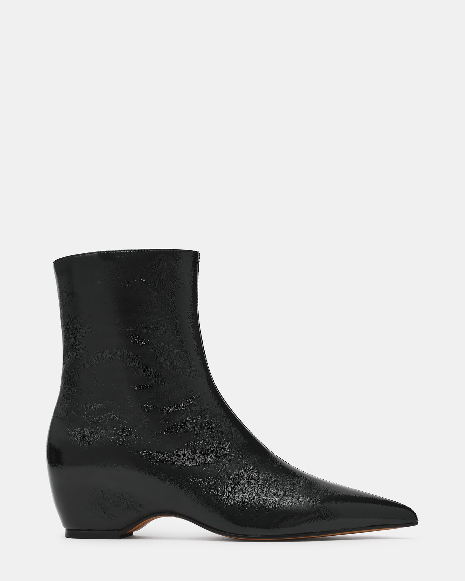 KARLSON Black Leather Pointed-Toe Women's Ankle Boot | Steve Madden