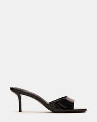 KENDRIX Black Leather Women's Mule Heel | Steve Madden