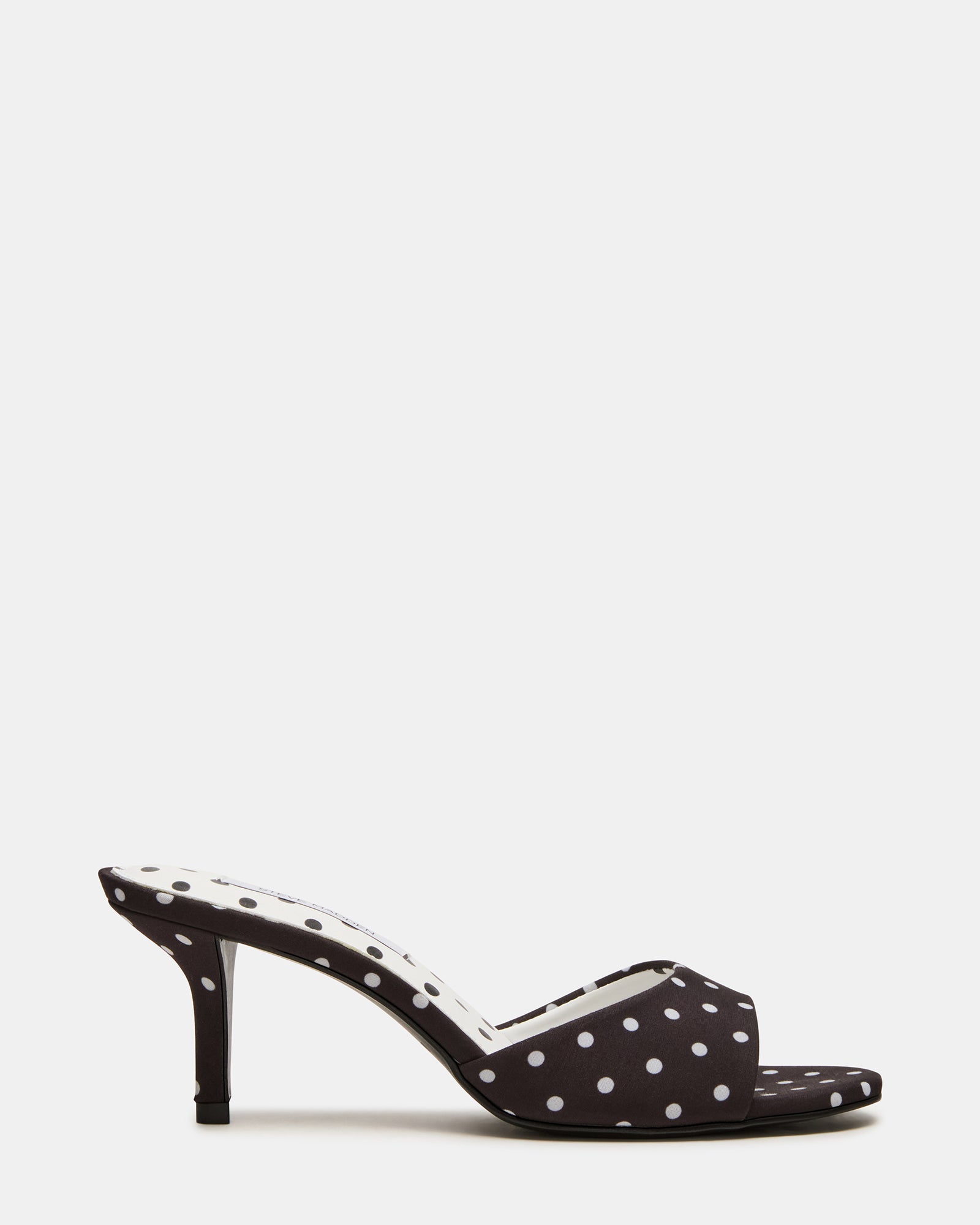 KENDRIX Black/White Mule Stiletto Women's Heel | Steve Madden