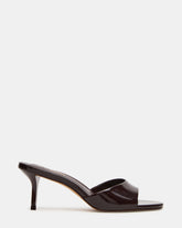 KENDRIX Brown Leather Women's Mule Heel | Steve Madden