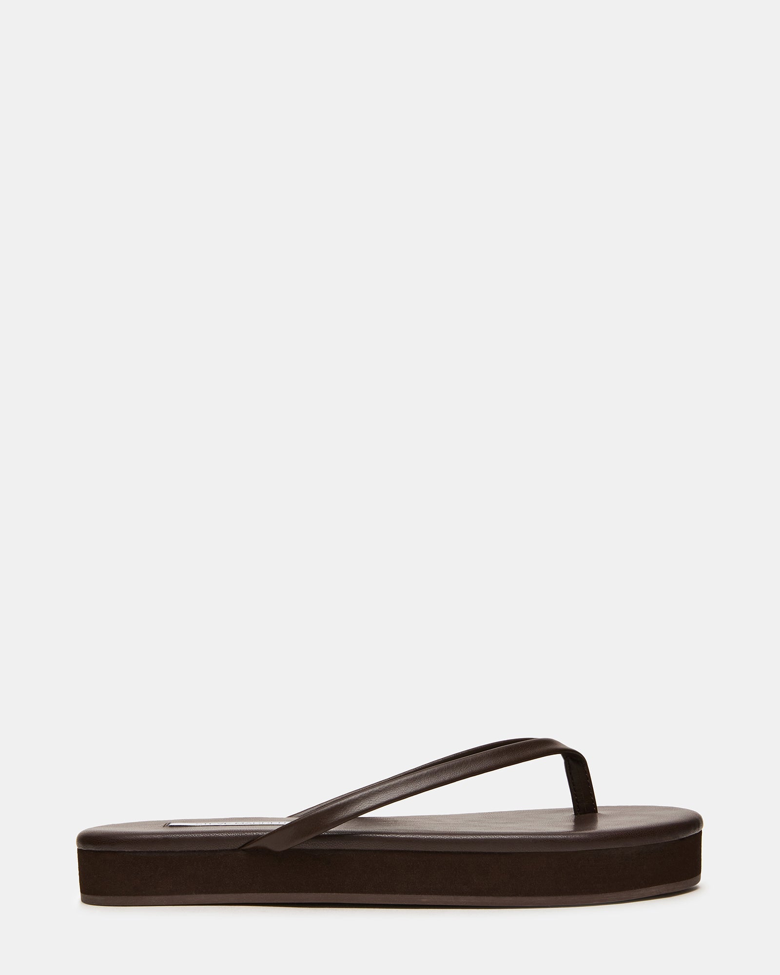KIORA Brown Leather Platform Thong Women's Sandal | Steve Madden