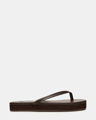 KIORA Brown Leather Platform Thong Women's Sandal | Steve Madden