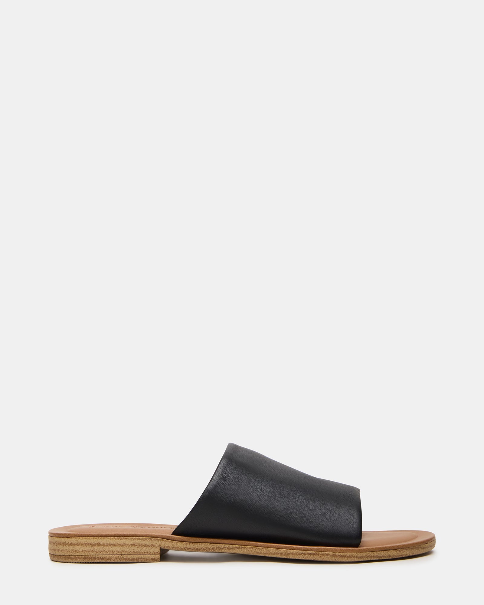 KIPP Black Leather Slide Women's Sandal | Steve Madden