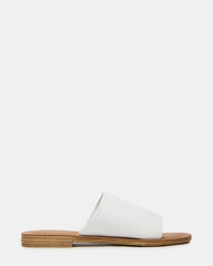 KIPP White Leather Slide Women's Sandal | Steve Madden