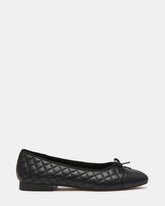 KIT Black Quilted Cap-Toe Women's Ballet Flat | Steve Madden