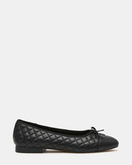KIT Black Quilted Cap-Toe Women's Ballet Flat | Steve Madden
