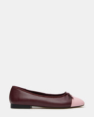 KIT Burgundy/Pink Cap-Toe Women's Ballet Flat | Steve Madden