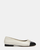 KIT Black/White Cap-Toe Women's Ballet Flat | Steve Madden