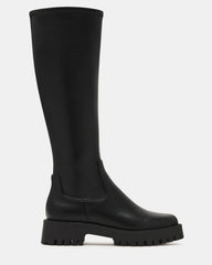 LABELLE Black Wide Calf Knee-High Lug Platform Women's Boot | Steve Madden