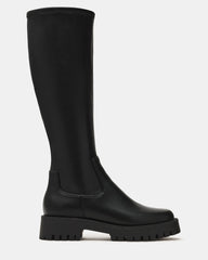 LABELLE Black Knee-High Lug Platform Women's Boot | Steve Madden