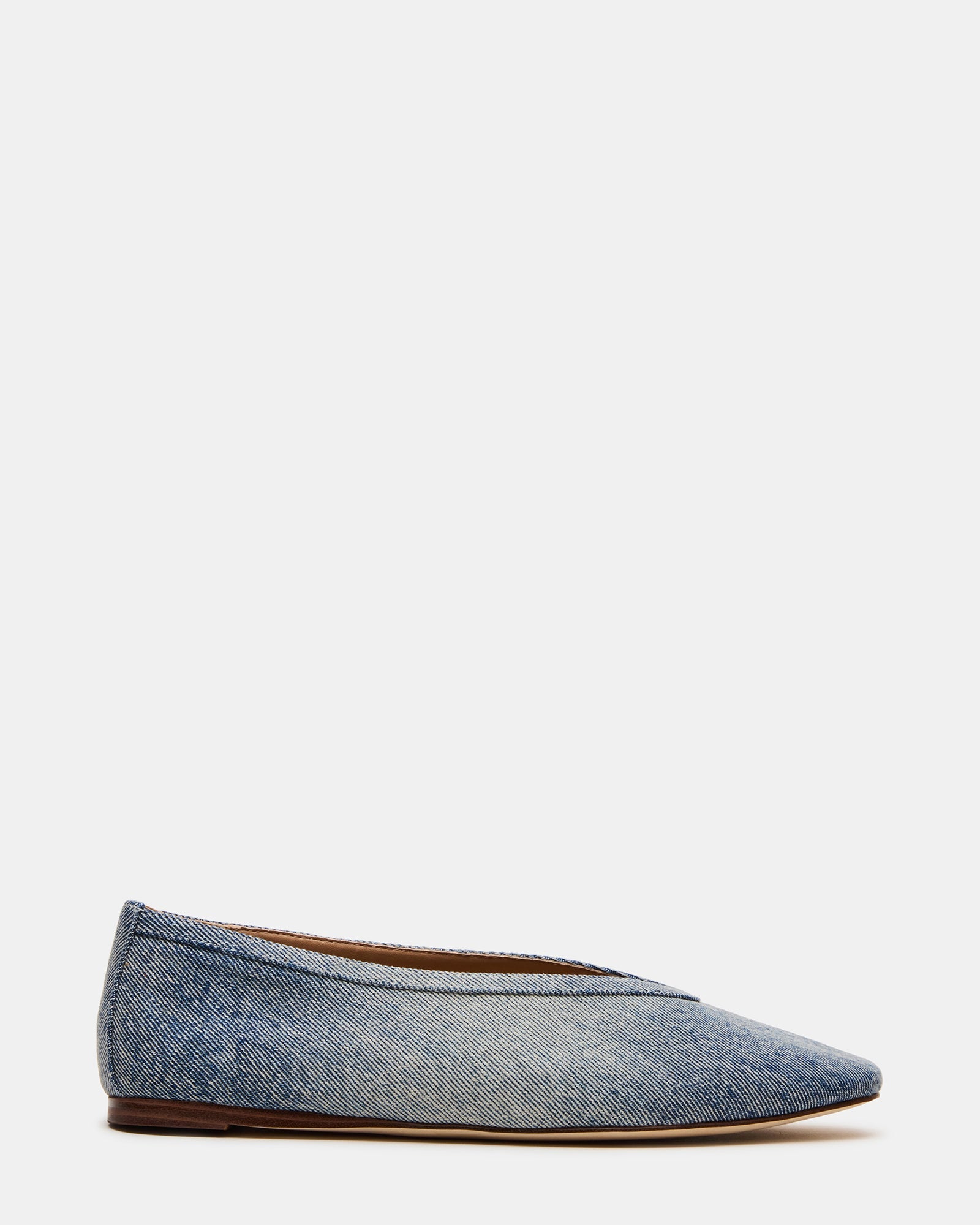 LENI Denim Fabric Square-Toe Ballet Women's Flat | Steve Madden