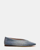 LENI Denim Fabric Square-Toe Ballet Women's Flat | Steve Madden