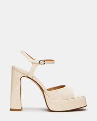 LINADRA Bone Patent Platform Square-Toe Strappy Women's Heel | Steve Madden