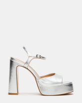 LIANDRA Silver Platform Square-Toe Strappy Women's Heel | Steve Madden