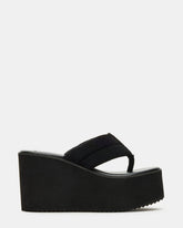LIDA Black Thong Wedge Women's Platform Sandal | Steve Madden