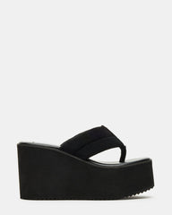 LIDA Black Thong Wedge Women's Platform Sandal | Steve Madden