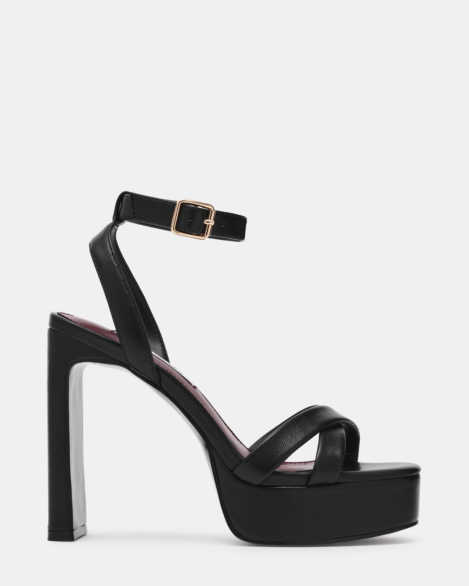 LOREN Black Multi Platform Square-Toe Women's Block Heel | Steve Madden