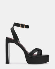 LOREN Black Multi Platform Square-Toe Women's Block Heel | Steve Madden
