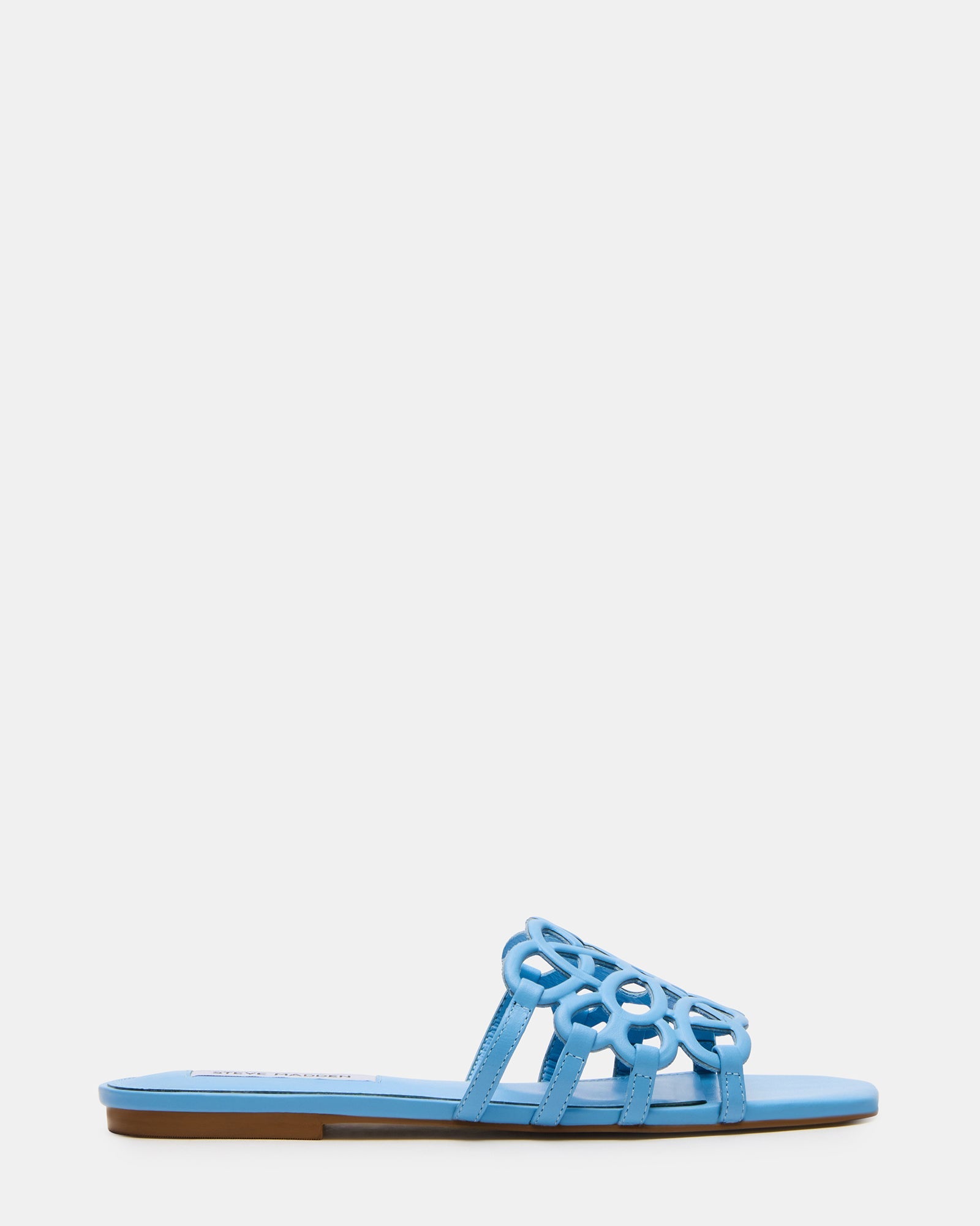 LOTUS Blue Leather Square-Toe Slide Women's Sandal | Steve Madden