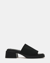 LUCEE Black Mule Square-Toe Women's Sandal | Steve Madden