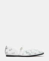 LUNETH Clear Mary Jane Ballet Eyelet Detail Women's Flat | Steve Madden