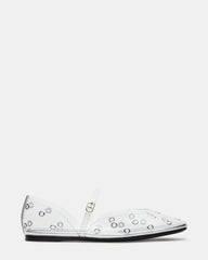 LUNETH Clear Mary Jane Ballet Eyelet Detail Women's Flat | Steve Madden
