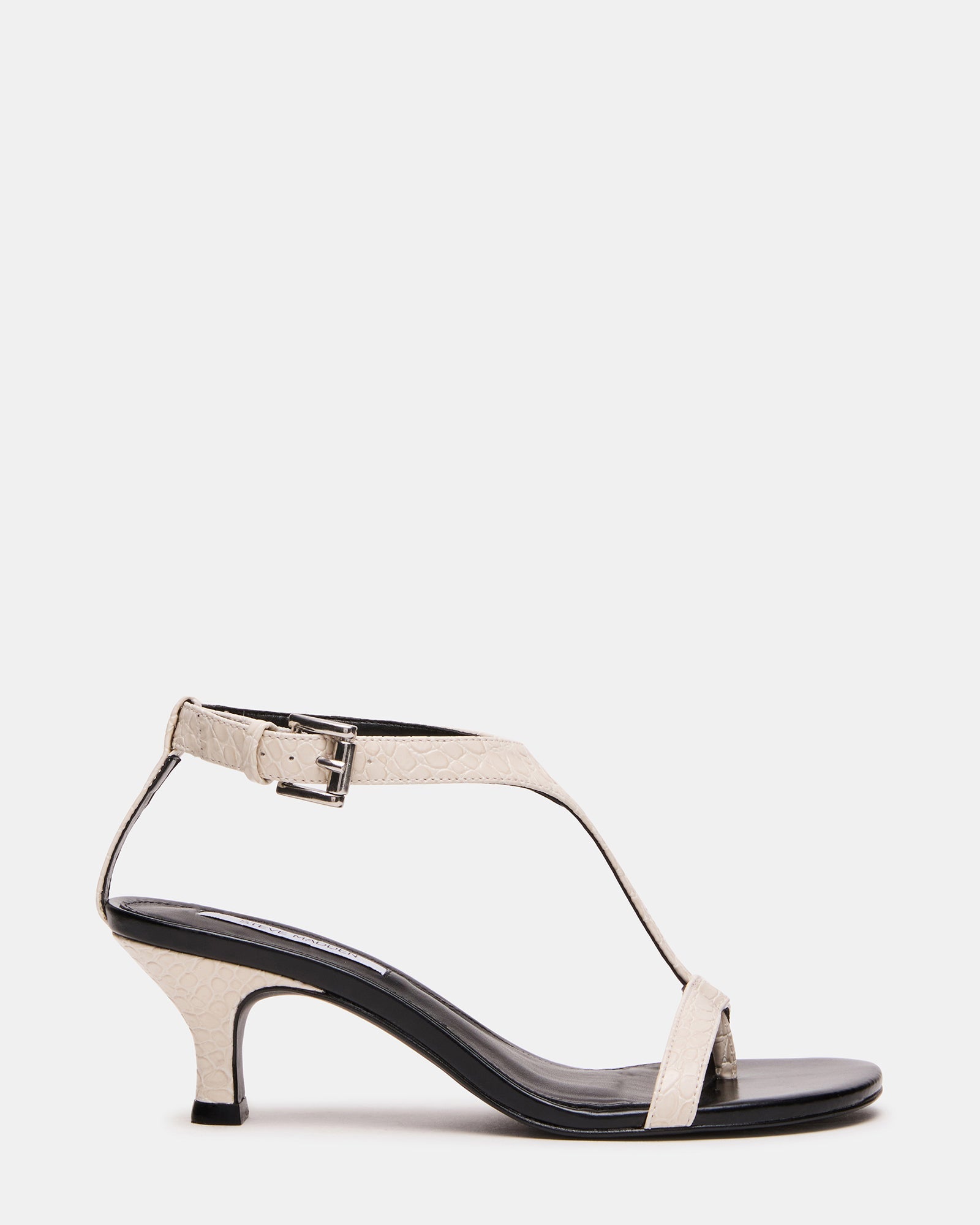 LUNI White Multi Thong T-Strap Women's Kitten Heel | Steve Madden