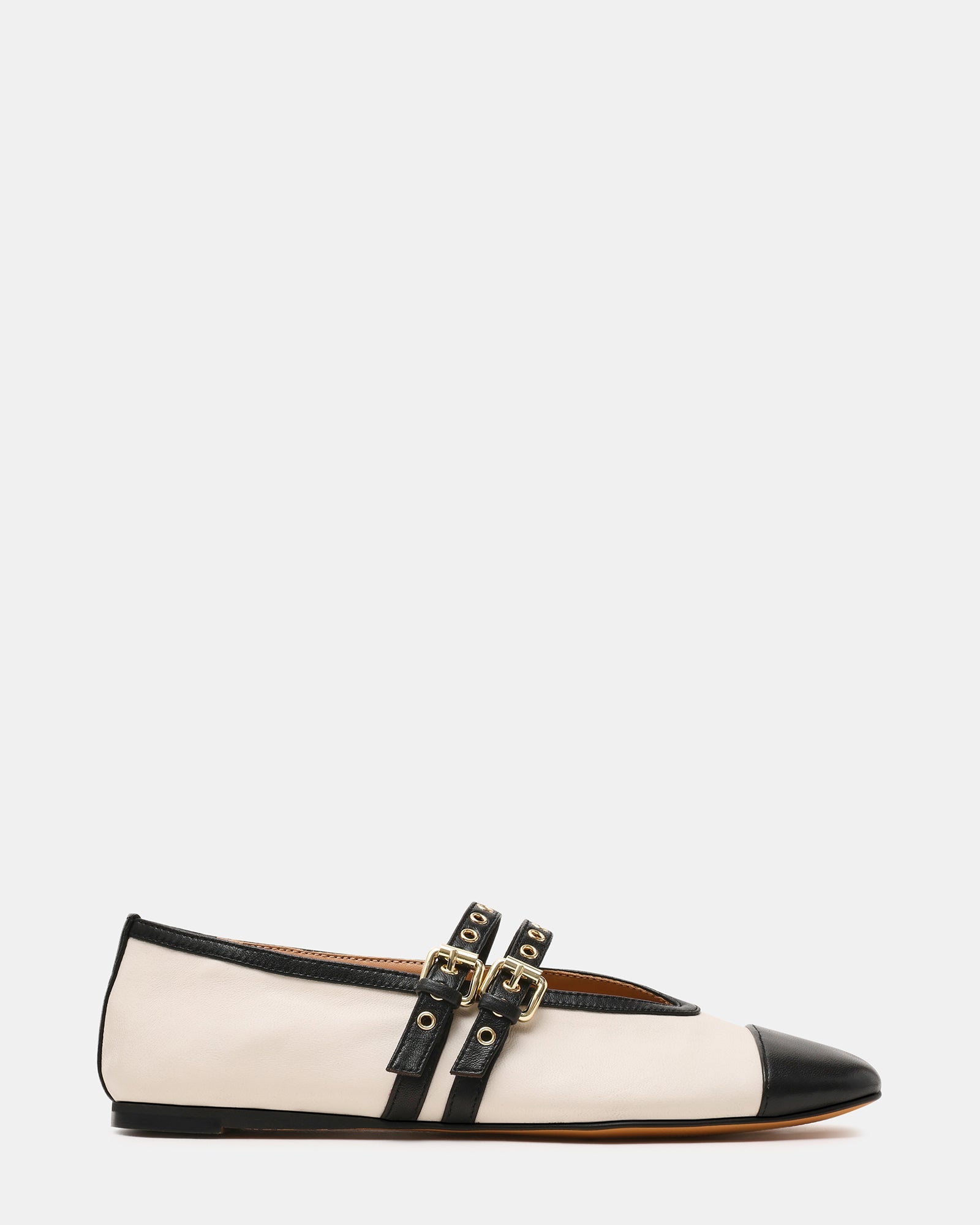 LYDIA Cap Bone Black Mary Jane Ballet Women's Flat | Steve Madden