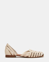 MEDLIN White Leather Square-Toe Fisherman Women's Flat | Steve Madden