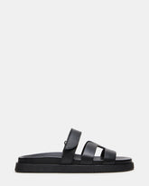 MELI Black Leather Footbed Slide Women's Sandal | Steve Madden