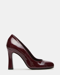 MIKA Dark Cherry Patent Pump Women's Block Heel | Steve Madden