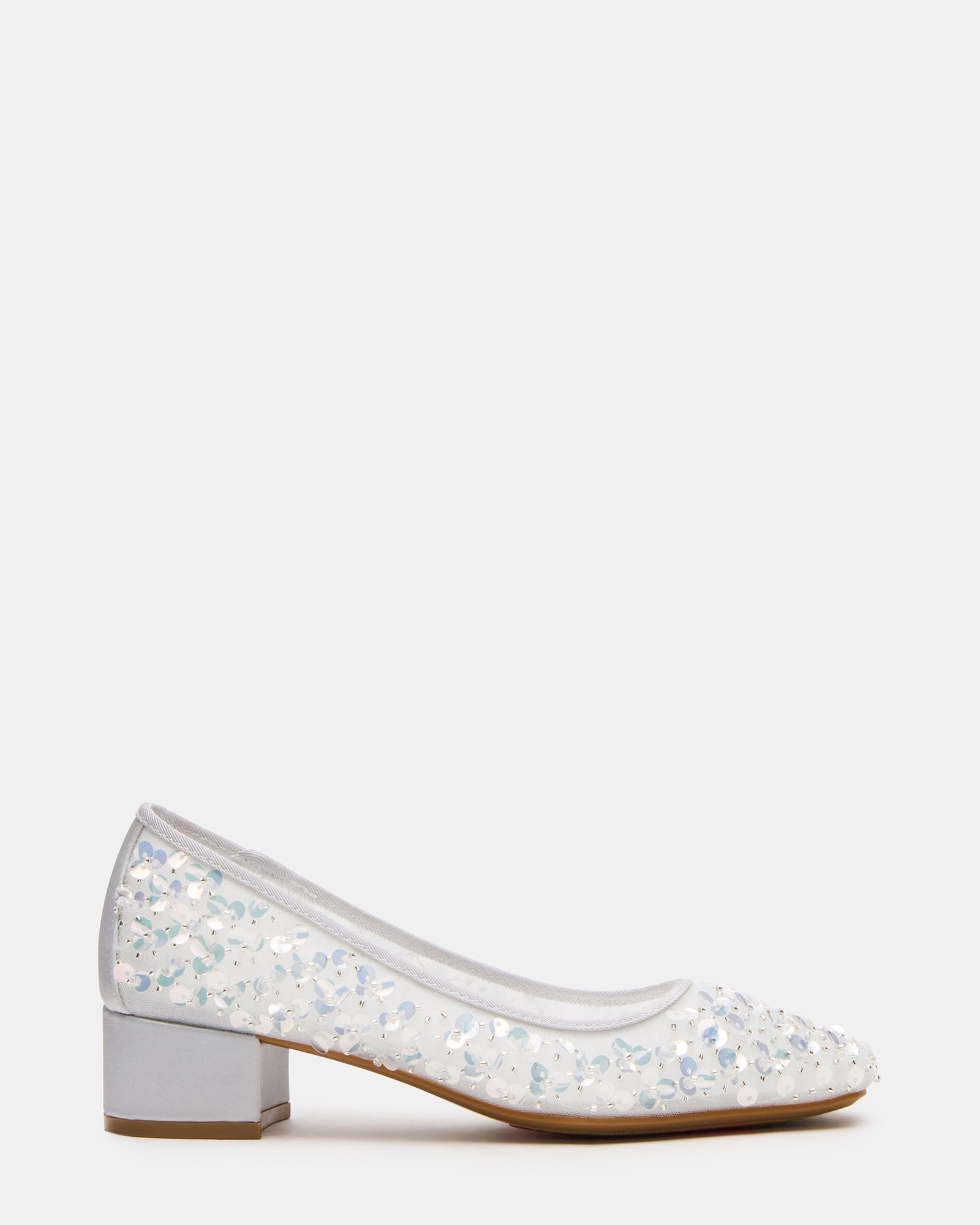 MOLLIE Silver Sequins Ballet Block Heels | Steve Madden