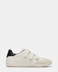 MOMENTUM White/Black Velcro Low-Top Women's Sneakers | Steve Madden
