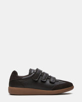 MOMENTUM Brown Suede Velcro Low-Top Women's Sneakers | Steve Madden